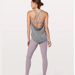 Lululemon Free To Be Tank. Grey & Yellow Sz. 8 EUC